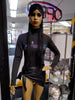 Black mannequin with wigs at Optimismic Wigs and Gifts 