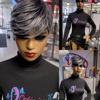 Black wigs that look real at Optimismic Wigs and Gifts. Tori Gray Wigs $69