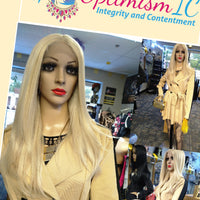 Blonde Wigs for women near Minneapolis and St Paul at Optimismic Wigs and Gifts. Blonde HD Lace Synthetic Fashion Wig $44 Optimismic Wigs and Gifts West St Paul 