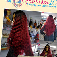 Body wave wigs at Optimismic Wigs and Gifts. Burgundy Synthetic 99J Fashion Wig with Waves $59 Optimismic Wigs and Gifts West St Paul MN 