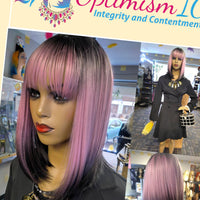 Cashmere Pink Ombre Synthetic Glueless Bob Wigs $59 OptimismIC Wigs and Gifts West St Paul MN