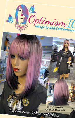 Cashmere Pink Ombre Synthetic Glueless Bob Wigs $59 OptimismIC Wigs and Gifts West St Paul MN