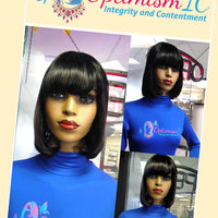 Charla Human Hair glueless bob wigs $240 at Optimismic Wigs and Gifts. Shop Black Human Hair Wigs near me. 