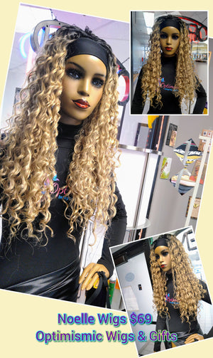 Buy curly blonde headband wigs for women at Optimismic Wigs and Gifts. Wigs stores in Minnesota.