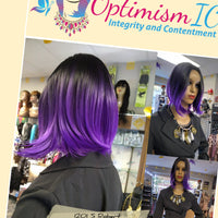 Purple wigs at Optimismic Wigs and Gifts. $25 Purple and Black Synthetic Cheap Cosplay Fashion Wigs for Tik Tok OptimismIC Wigs and Gifts