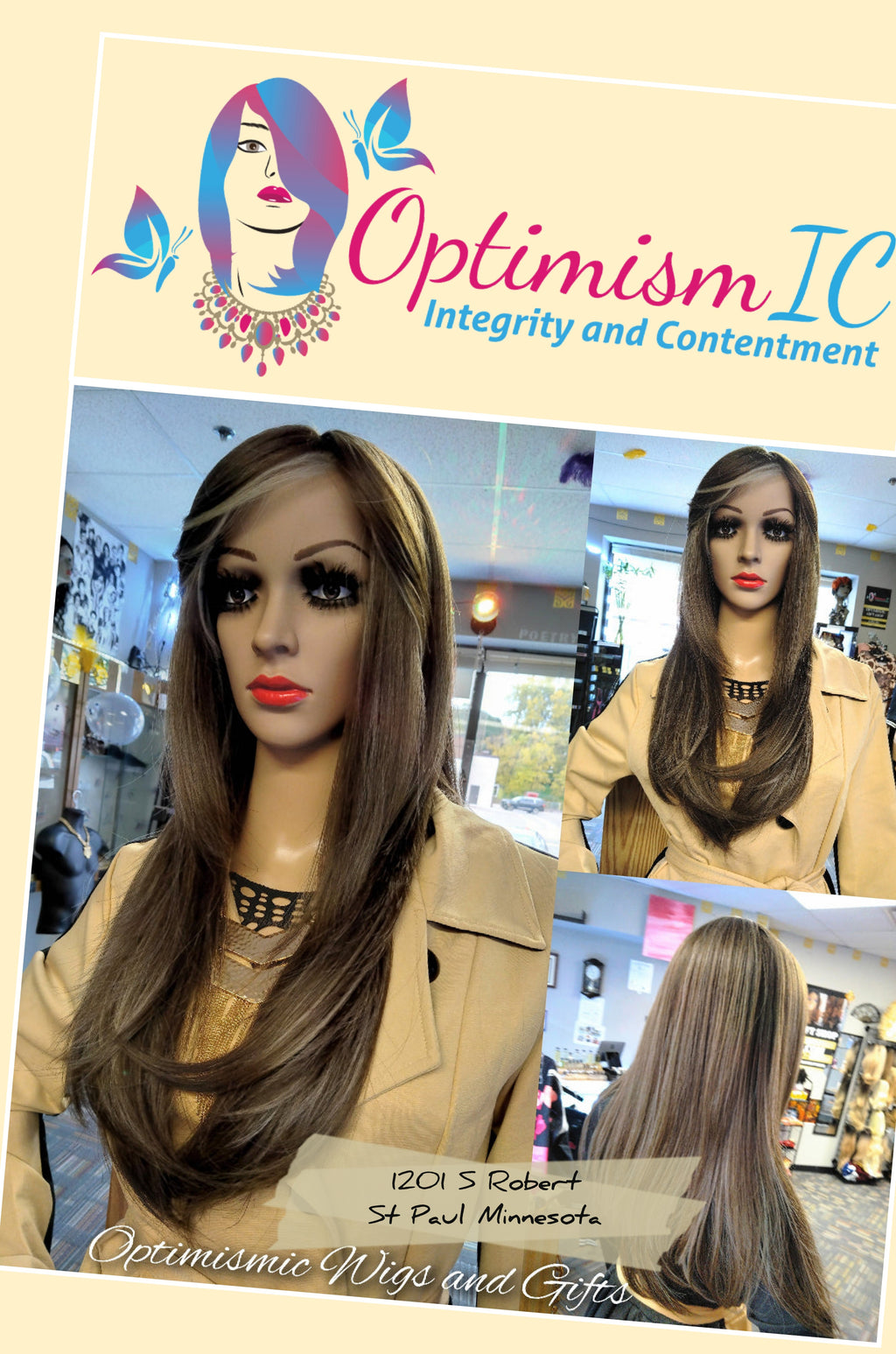 Hayden Chocolate brown Synthetic 28 inch Glueless Wigs $59 OptimismIC Wigs and Gifts West St Paul MN