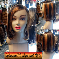 Kaprise Human Hair Lace Front Wig at OptimismIC Wigs and Gifts. Human Hair 12 inch Wigs. Color as shown.  