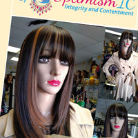 Wigs for women near Minneapolis and St Paul at Optimismic Wigs and Gifts. Kiersten Balayage Chocolate Synthetic Glueless Wigs $59 Optimismic Wigs and Gifts West St Paul MN.