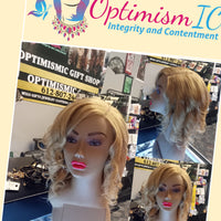 Melody Human Hair Wig 12inch Transparent Lace Honey Blonde $145 Optimismic Wigs and Gifts West St Paul MN. shop human hair lace front wigs near me