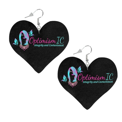 Optimism Integrity and Contentment Earrings. $10 Black Heart Shaped earrings at Optimismic Wigs and Gifts.
