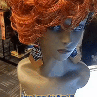 Reign red two toned pixie cut human hair wigs Optimismic Wigs and Gifts St Paul Minnesota signal hills shopping center.