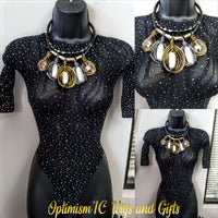 Lingerie and Sparkled Cover up One Size. Black Sparkles Very Cute at Optimismic Wigs and gifts. 