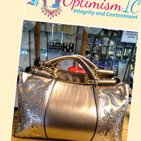 Rose gold bags and purses at Minnesota wigs store OptimismIC Wigs and Gifts 