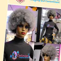 Chayne gray afro wigs at Minnesota wigs store OptimismIC Wigs and Gifts 