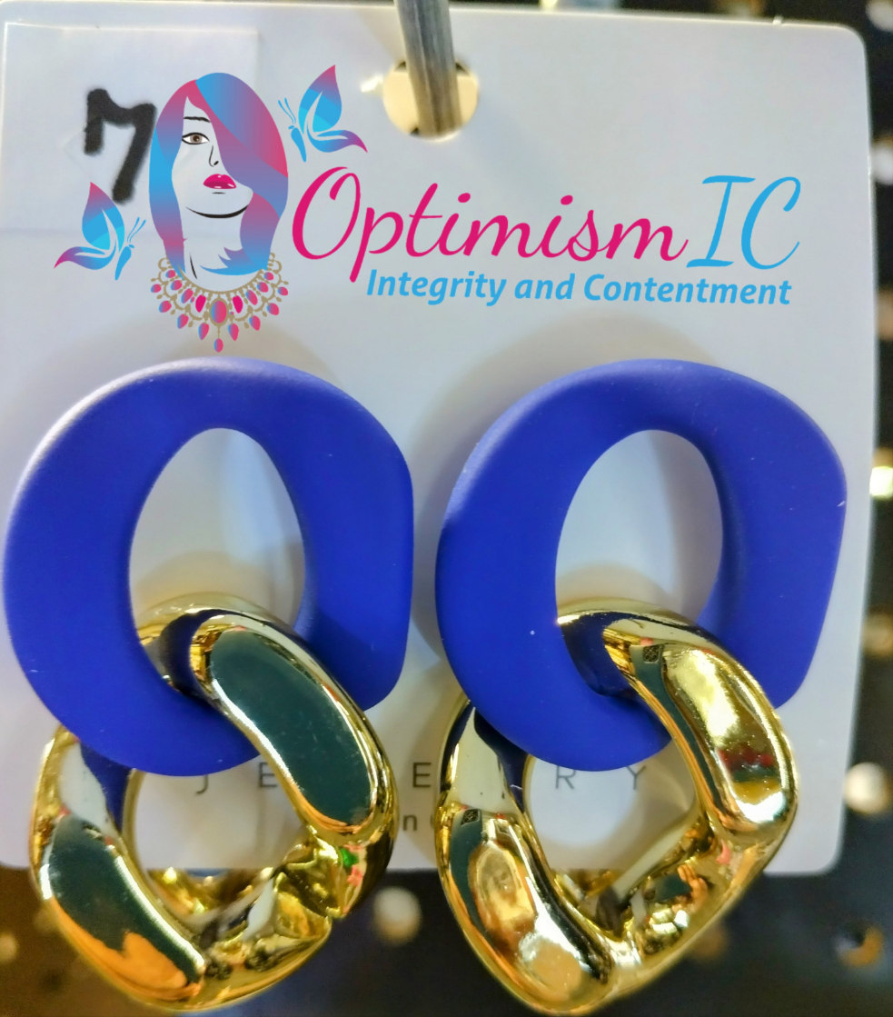 gold and navy earrings at minnesota wig stores optimismic wigs and gifts