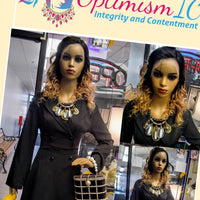 Splendor Ombre $195 100% Transparent Lace 22inches body wave Human hair Lace Front Wigs Optimismic Wigs and Gifts Shop West St Paul. black and blonde huma hair wigs nearby.