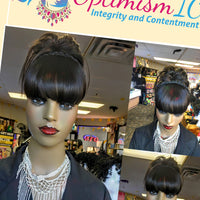 Messy claw bun Ponytails at Minnesota wigs store Optimismic Wigs and Gifts. Ponytails and Bangs at OptimismIC Wigs and Gifts St Paul Minnesota 