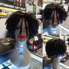 Black Curly Maxine hair topper at Optimismic wigs and gifts. 