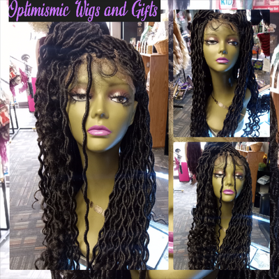 Cheap Wigs near me. Wig Benefits Unlimited Styling options 5 Minute Styling Cut Lace Wear and Go Pre-styled and Pre-colored Glueless for easy wear Nubia Goddess Locc Wig Lace Front Wig Product Details Hair Wig Color: Black 1Hair Wig Coverage: Full Coverage Hair Wig Fiber: Synthetic Heat Resistant: Yes Hair Pattern: Goddess Loccs Hair Length: Extra Long 32 Inches Lace Part Type: Center/SideParting Space: 5