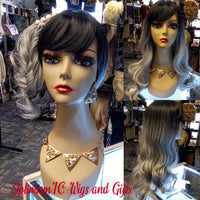 Black and white ombre Raven Wigs at OptimismIC Wigs and Gifts. Wigs stores near me, hair store nearby, lace front wigs, wig sales, wig shops st paul, gift shop++++