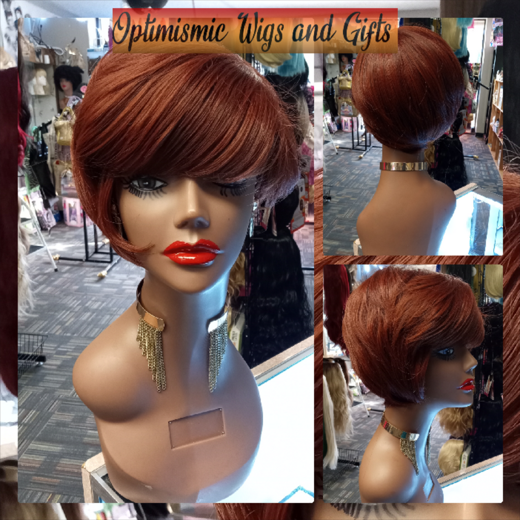Shante Beautiful Short red Hairstyles Wigs at optimismic wigs and gifts west saint paul signal hills shopping center.